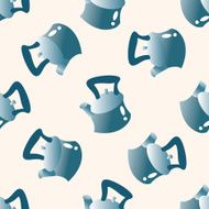 kitchenware tea pot cartoon seamless pattern background