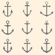 Set of anchors Anchor symbols or logo template