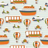 Seamless pattern with colorful transport N2