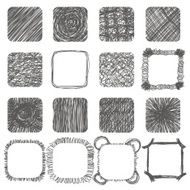 Set of hand drawn scribble shapes Vector design elements Lines N2