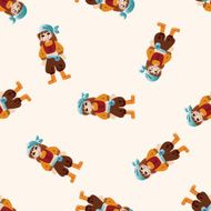 pirate cartoon seamless pattern background N36