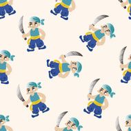 pirate cartoon seamless pattern background N37