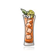 Glass with cocktail sketch for your design N13