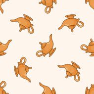 Aladdin Genie cartoon seamless pattern background