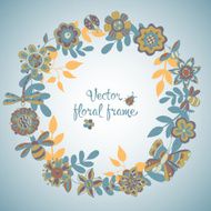 Beautiful greeting card with floral wreath N6