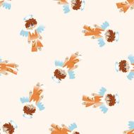 angel cartoon seamless pattern background N18