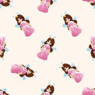 angel cartoon seamless pattern background N22