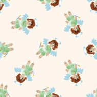 angel cartoon seamless pattern background N24