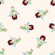 angel cartoon seamless pattern background N26