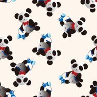 Animal panda doing sports cartoon seamless pattern background