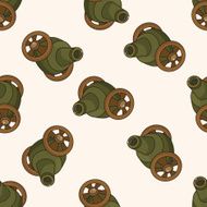 cannon cartoon seamless pattern background N2