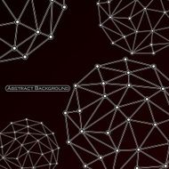 Abstract polygonal sphere background Futuristic style card Vector illustration