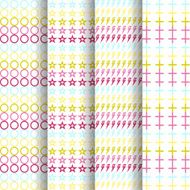 Set of four patterns background each full-size vector
