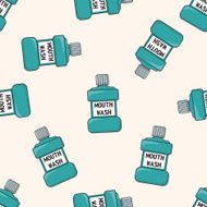 Mouthwash cartoon seamless pattern background