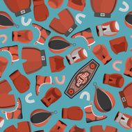 Boxing objects Seamless Pattern background Gloves and helmet S