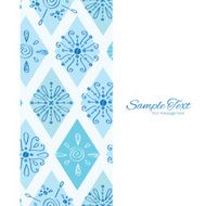 Vector Abstract Blue Doodle Rhombus Vertical Frame Seamless Pattern Background