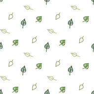 Seamless stylized green leaves pattern