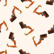 Transportation excavator truck cartoon seamless pattern background