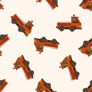 transportation truck cartoon seamless pattern background