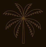 Silhouette of Palm Tree Vector illustration N3