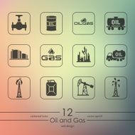 Set of oil and gas icons
