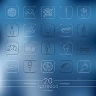 Set of fast food icons N6