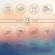 Set of sushi icons N2