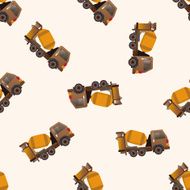 transportation truck cartoon seamless pattern background N4