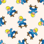 Extreme Sports cartoon seamless pattern background N23