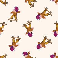 Extreme Sports cartoon seamless pattern background N25