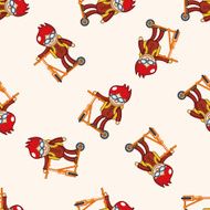 Extreme Sports cartoon seamless pattern background N27