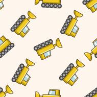 Transportation excavator truck cartoon seamless pattern background N6