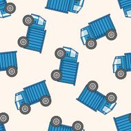 transportation truck cartoon seamless pattern background N7