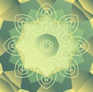 Green stylized oriental design vector card