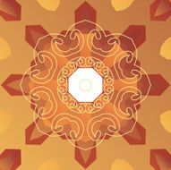 Oriental cover design Stylized vignette on symmetry background