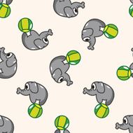 circus animal cartoon seamless pattern background N8