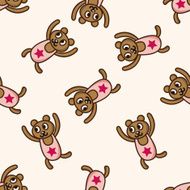 circus animal cartoon seamless pattern background N10