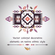 Vector colorful decorative element on ethnic style N2