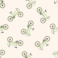 transportation bike cartoon seamless pattern background N17