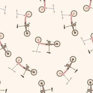transportation bike cartoon seamless pattern background N23