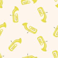 instrument trumpet cartoon seamless pattern background