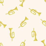 instrument trumpet cartoon seamless pattern background N2