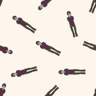 people cartoon seamless pattern background