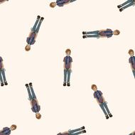 people cartoon seamless pattern background N2