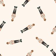 people cartoon seamless pattern background N4