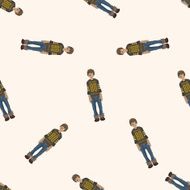 people cartoon seamless pattern background N5