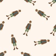 people cartoon seamless pattern background N6