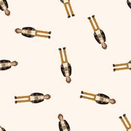 people cartoon seamless pattern background N9