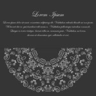 Black and white card design with ornate pattern