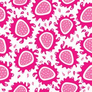 Organic background strawberries seamless pattern